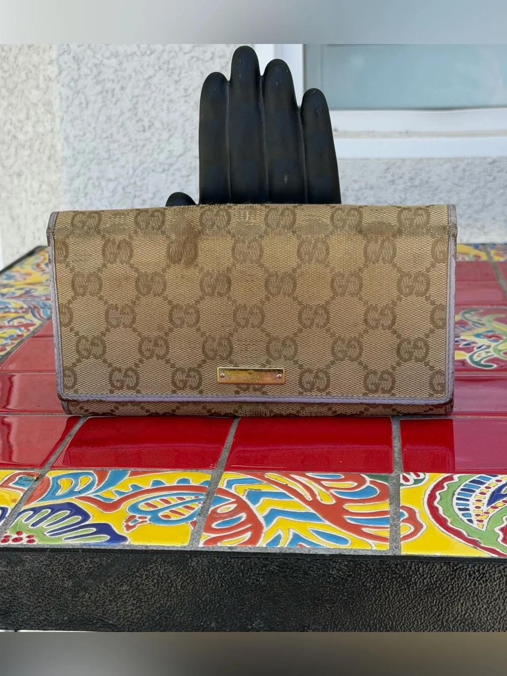 GUCCI GG Logo Canvas Leather Wallet